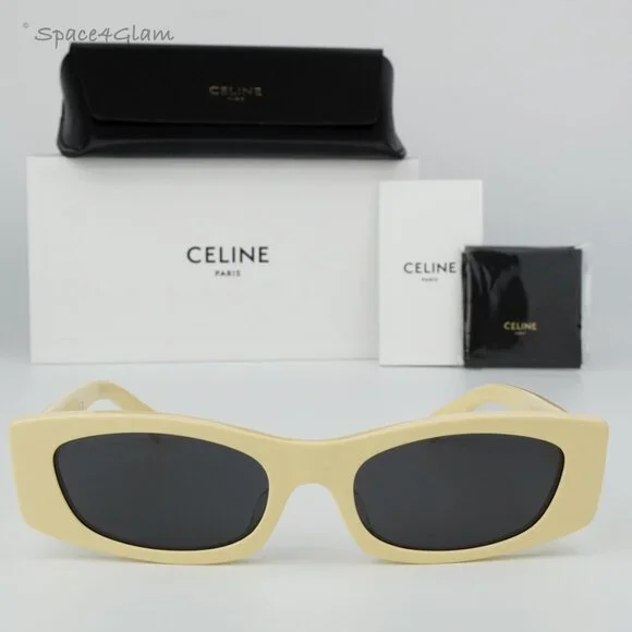 Celine CL40245U 39A BRAND NEW Sunglasses Butter Beige Smoke Geometric Unisex NEW Celine CL40245U 39A Solid Butter Beige Smoke Geometric  main image 2
